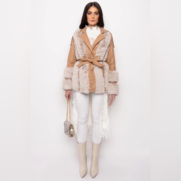 NATTY VICE FAUX FUR MOTO JACKET - Picture 10 of 10